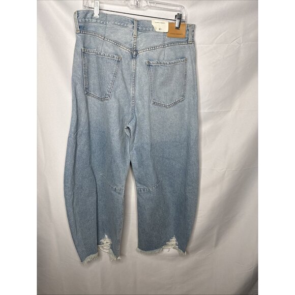Citizens of Humanity Horseshoe Jeans 31 SAVAHN Light Blue NWT Barrel Frayed New - Picture 7 of 14